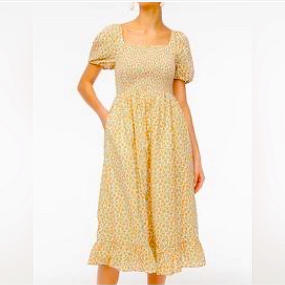 J. Crew Factory Yellow Floral Dress